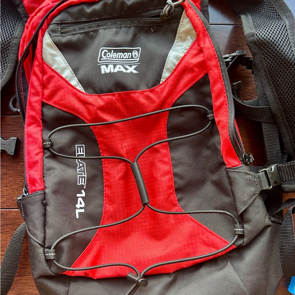Coleman Max Elate Red and Black Backpack